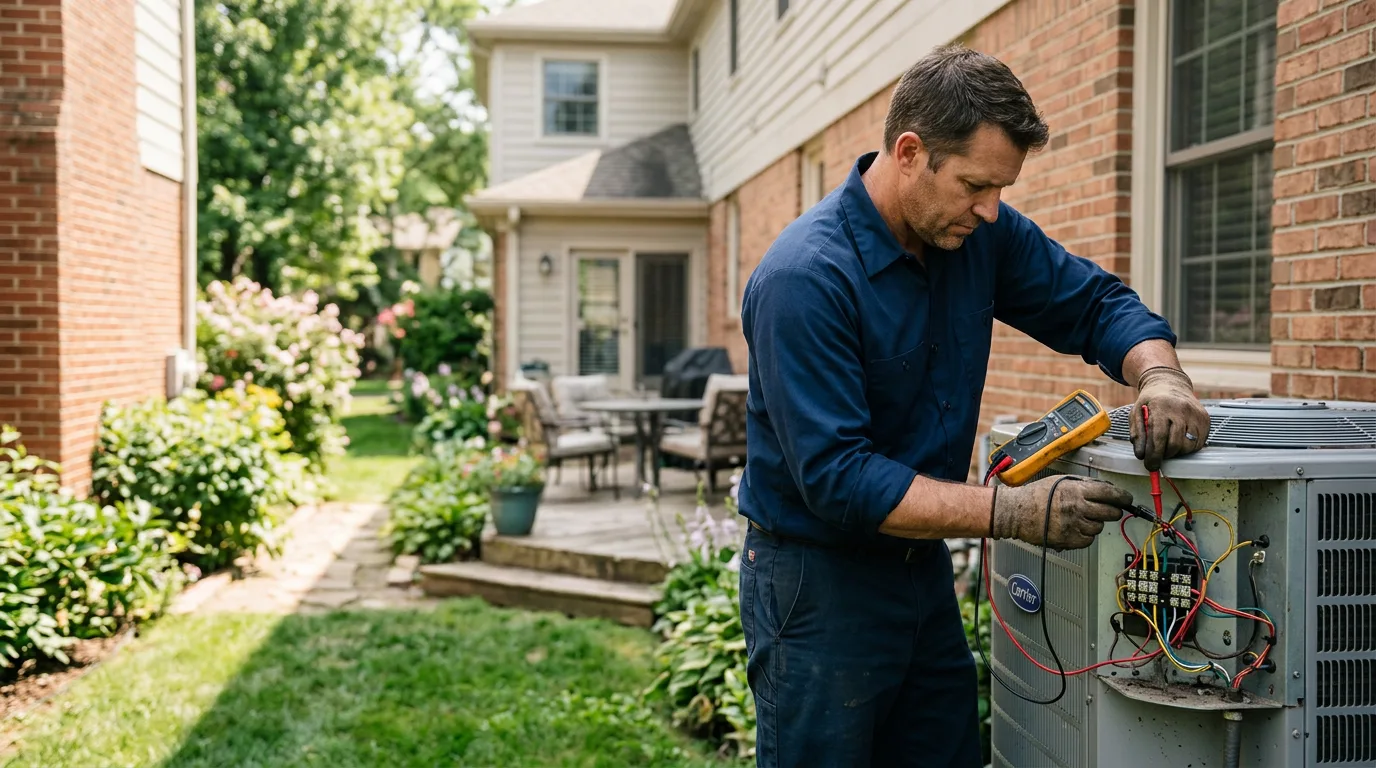 HVAC technician working near Roxana, KY